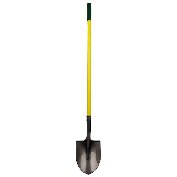 Dottie Round Point Shovel, 12 ga #2 Blade, AISI 1055 Carbon Steel Blade, 48" L Yellow Fiberglass Handle SHR - main